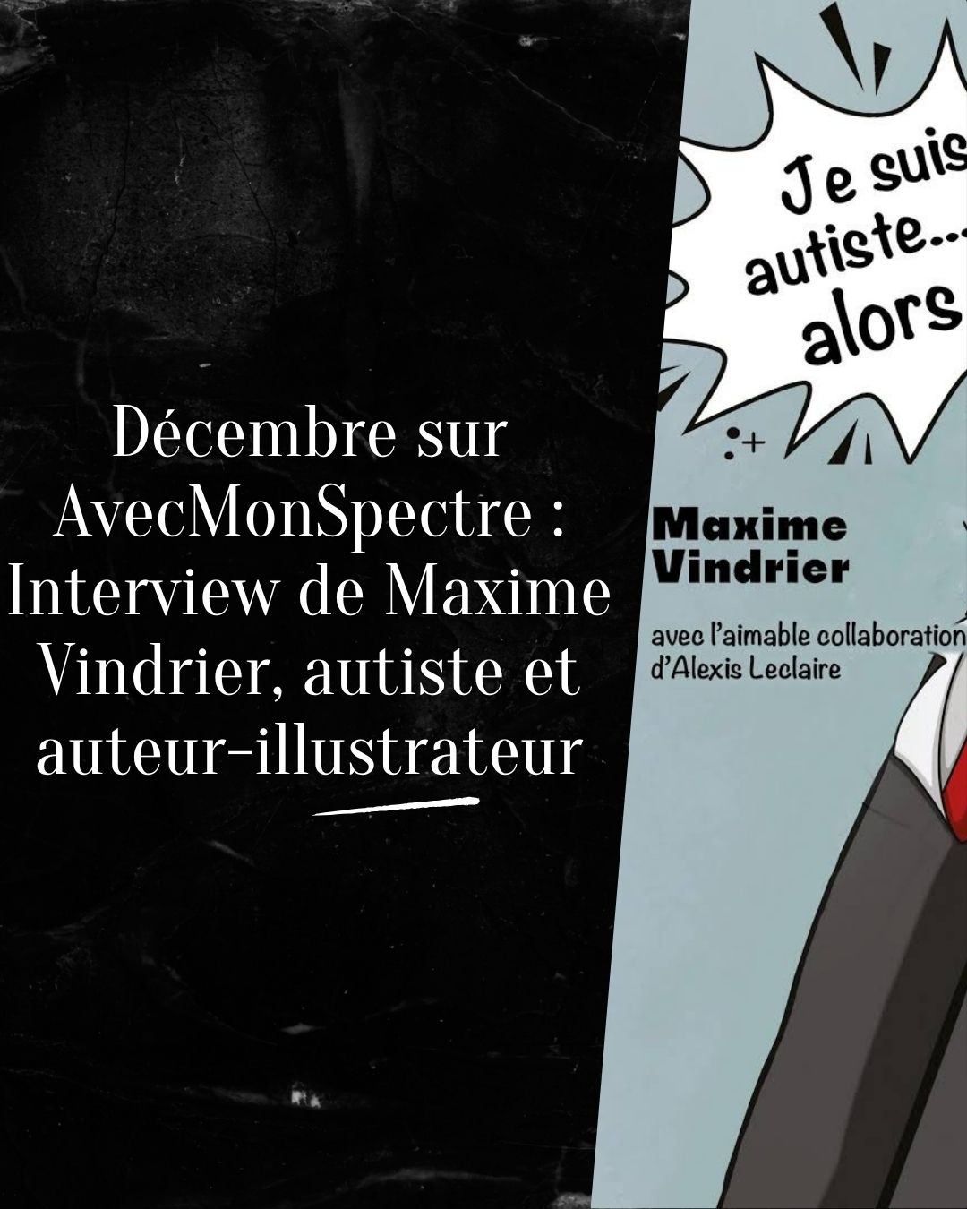 décembre sur avecmonspectre interview de maxime vindrier, autiste et auteur illustrateur